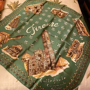 Italian Green Scarf 26” x26”